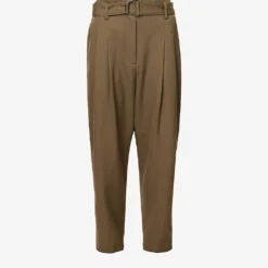 3.1 Phillip Lim Belted Pleated Straight High-rise Wool Trousers