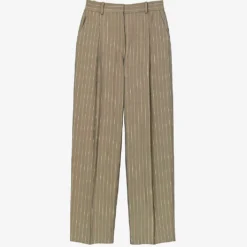 Sandro Beryn Stripe-pattern Wide-leg Woven Trousers