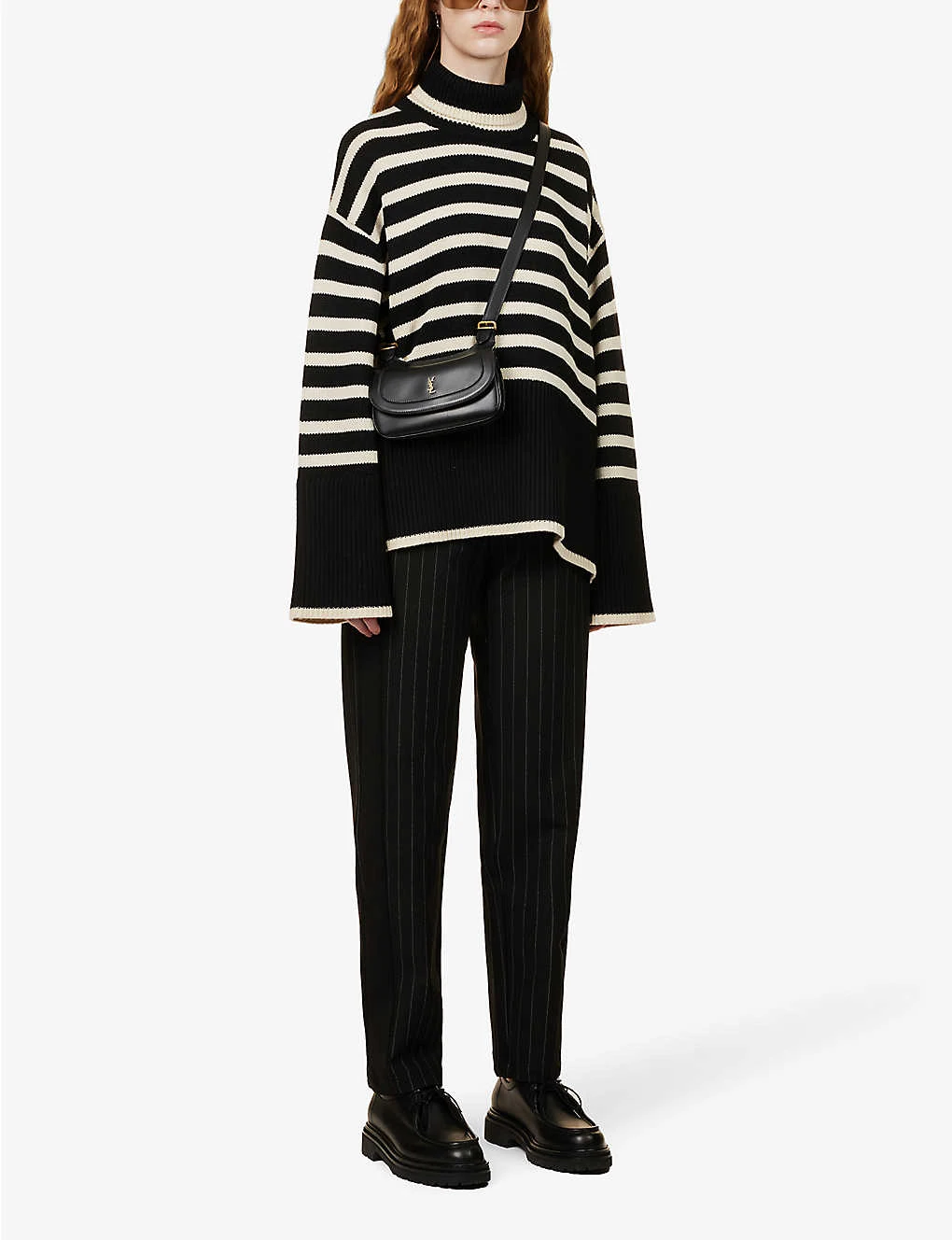 ME AND EM Pinstriped Straight-leg Mid-rise Stretch-woven Trousers - Image 2