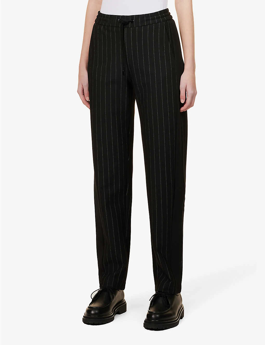 ME AND EM Pinstriped Straight-leg Mid-rise Stretch-woven Trousers - Image 3