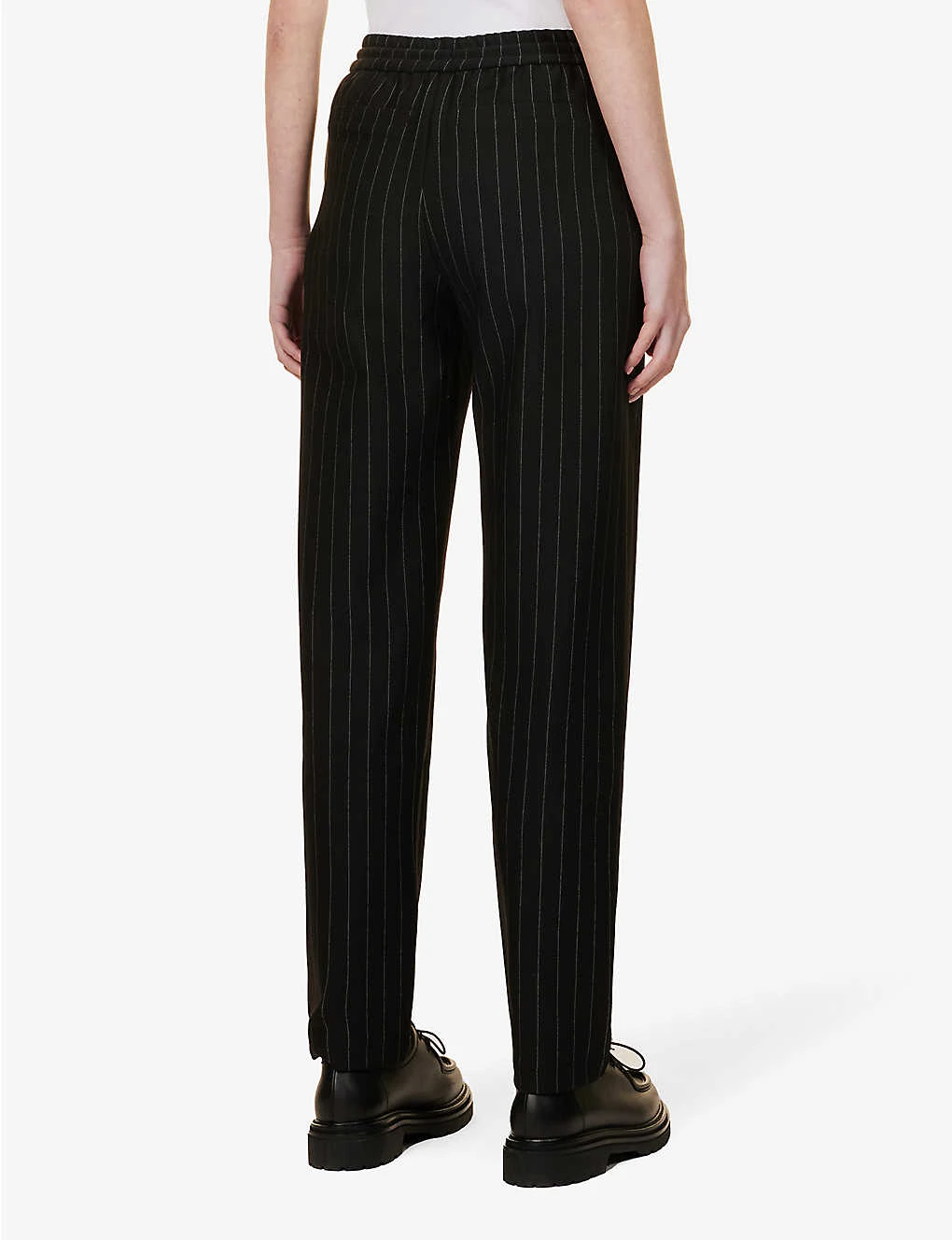 ME AND EM Pinstriped Straight-leg Mid-rise Stretch-woven Trousers - Image 4