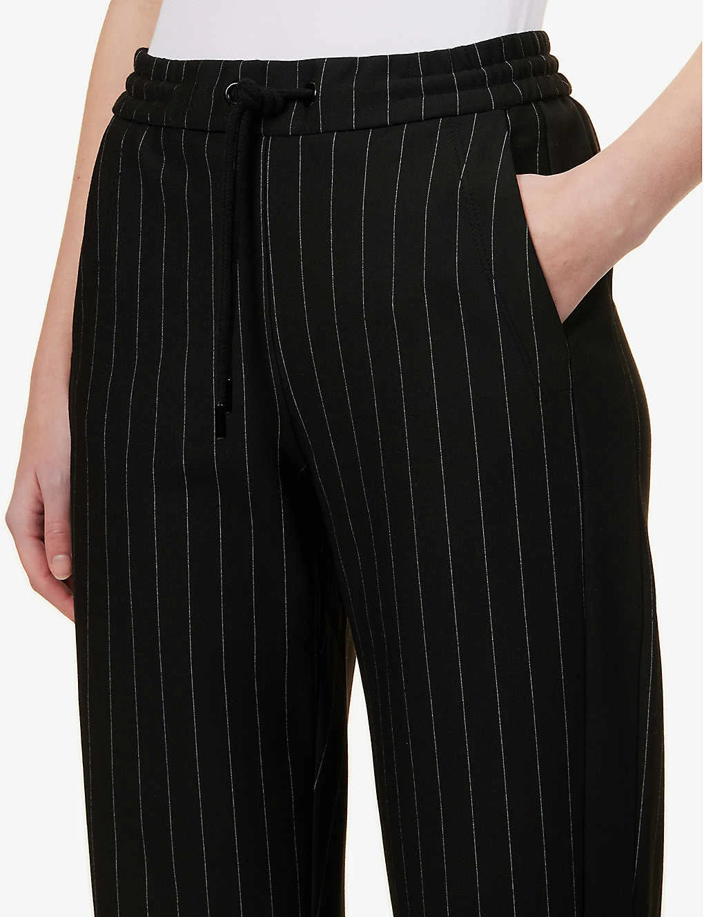 ME AND EM Pinstriped Straight-leg Mid-rise Stretch-woven Trousers - Image 5