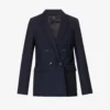 ME AND EM Forever Double-breasted Stretch Wool-blend Blazer
