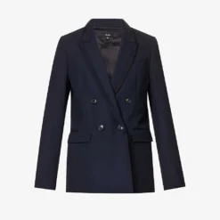 ME AND EM Forever Double-breasted Stretch Wool-blend Blazer