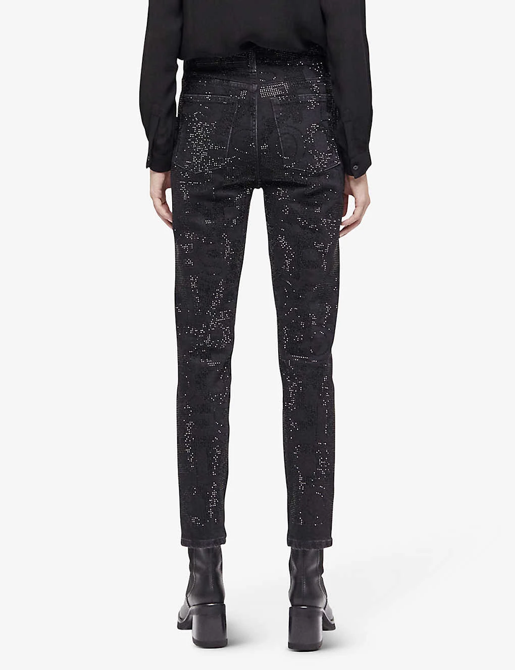 THE KOOPLES Rhinestone-embellished Slim-leg Mid-rise Stretch-denim Jeans - Image 4