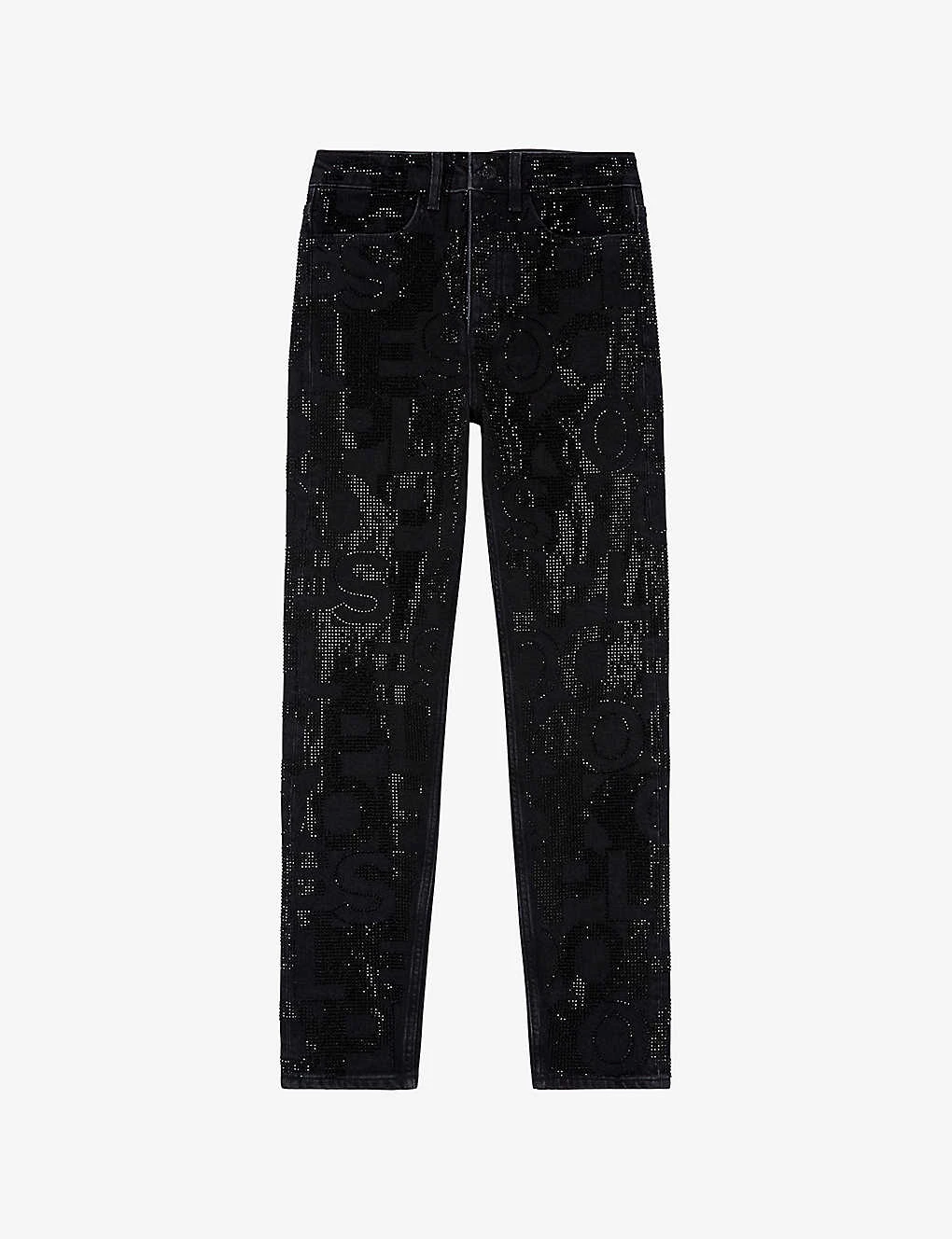 THE KOOPLES Rhinestone-embellished Slim-leg Mid-rise Stretch-denim Jeans