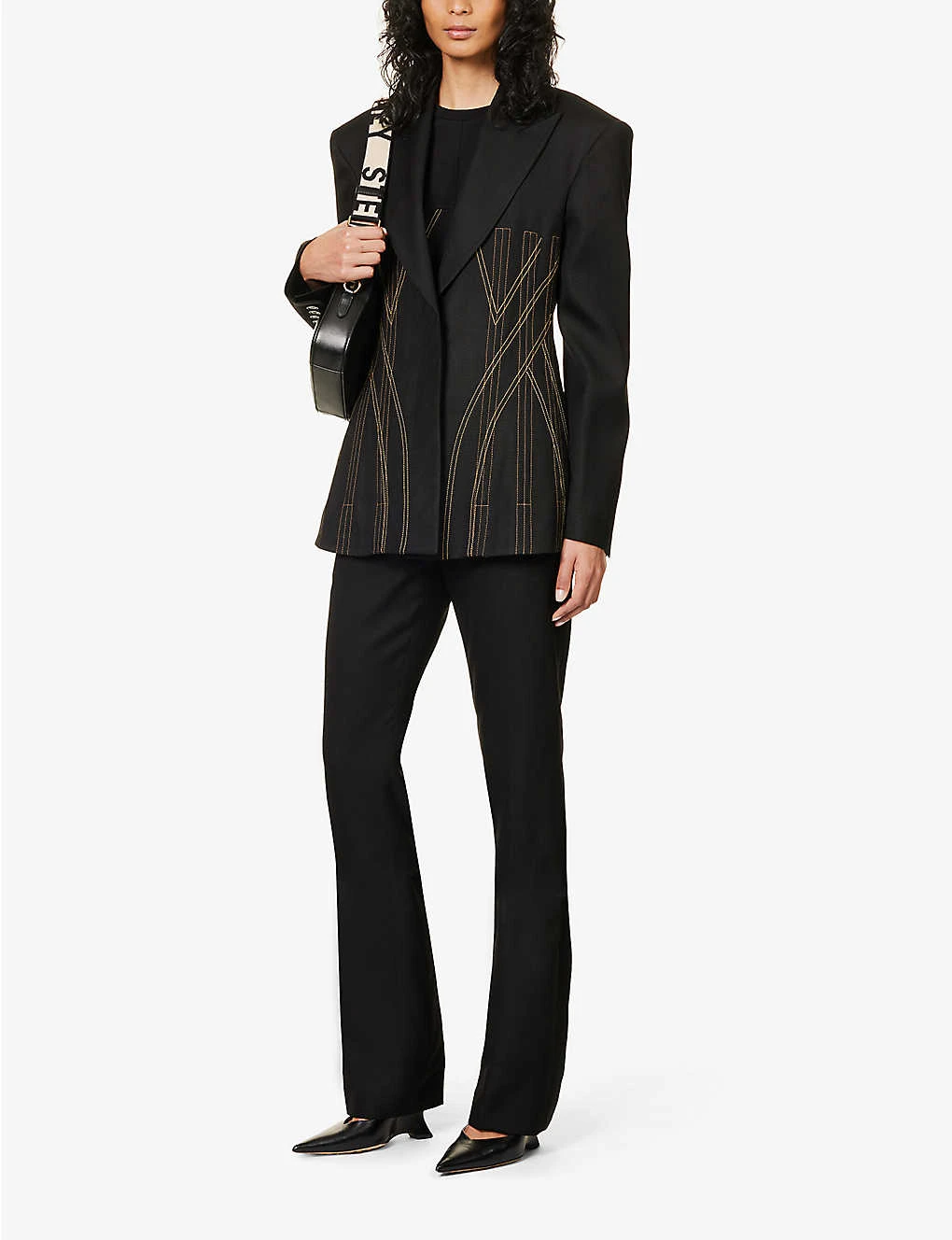STELLA MCCARTNEY Crosshatch-textured Mid-rise Straight-leg Regular-fit Woven Trousers - Image 2