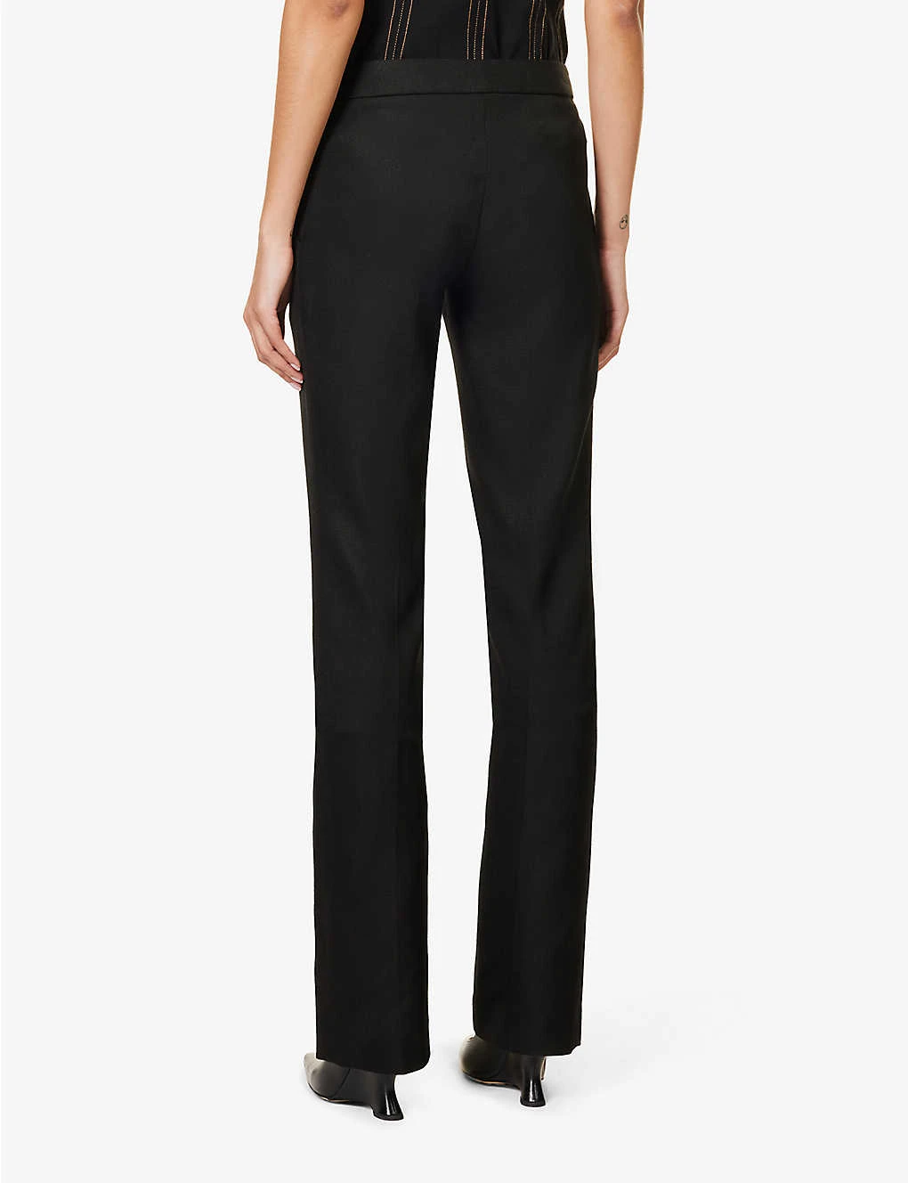 STELLA MCCARTNEY Crosshatch-textured Mid-rise Straight-leg Regular-fit Woven Trousers - Image 4