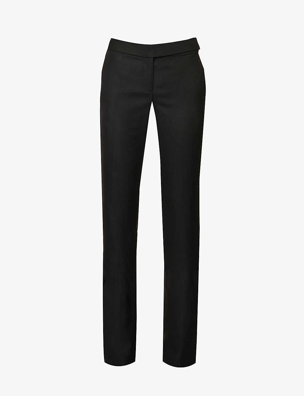 STELLA MCCARTNEY Crosshatch-textured Mid-rise Straight-leg Regular-fit Woven Trousers