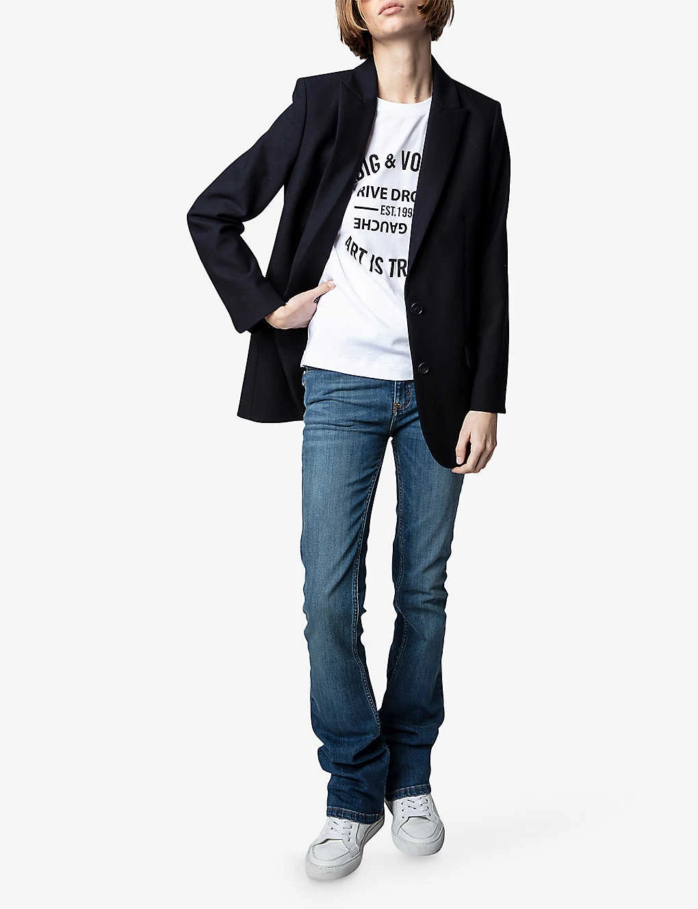 Zadig & Voltaire Viva Strass Peak-lapel Stretch-woven Blazer - Image 2