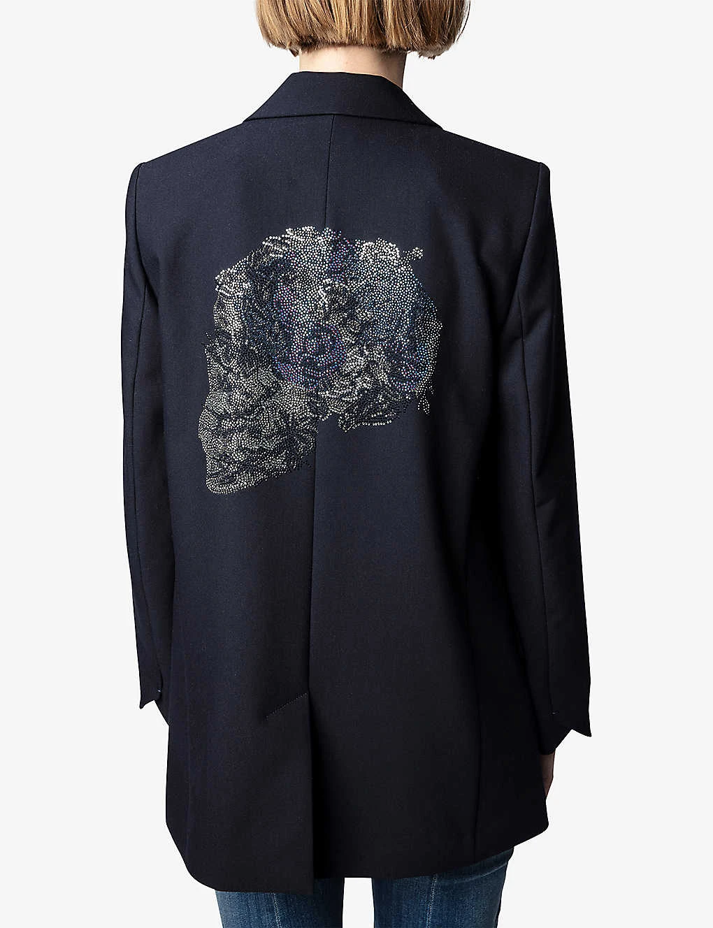 Zadig & Voltaire Viva Strass Peak-lapel Stretch-woven Blazer - Image 4