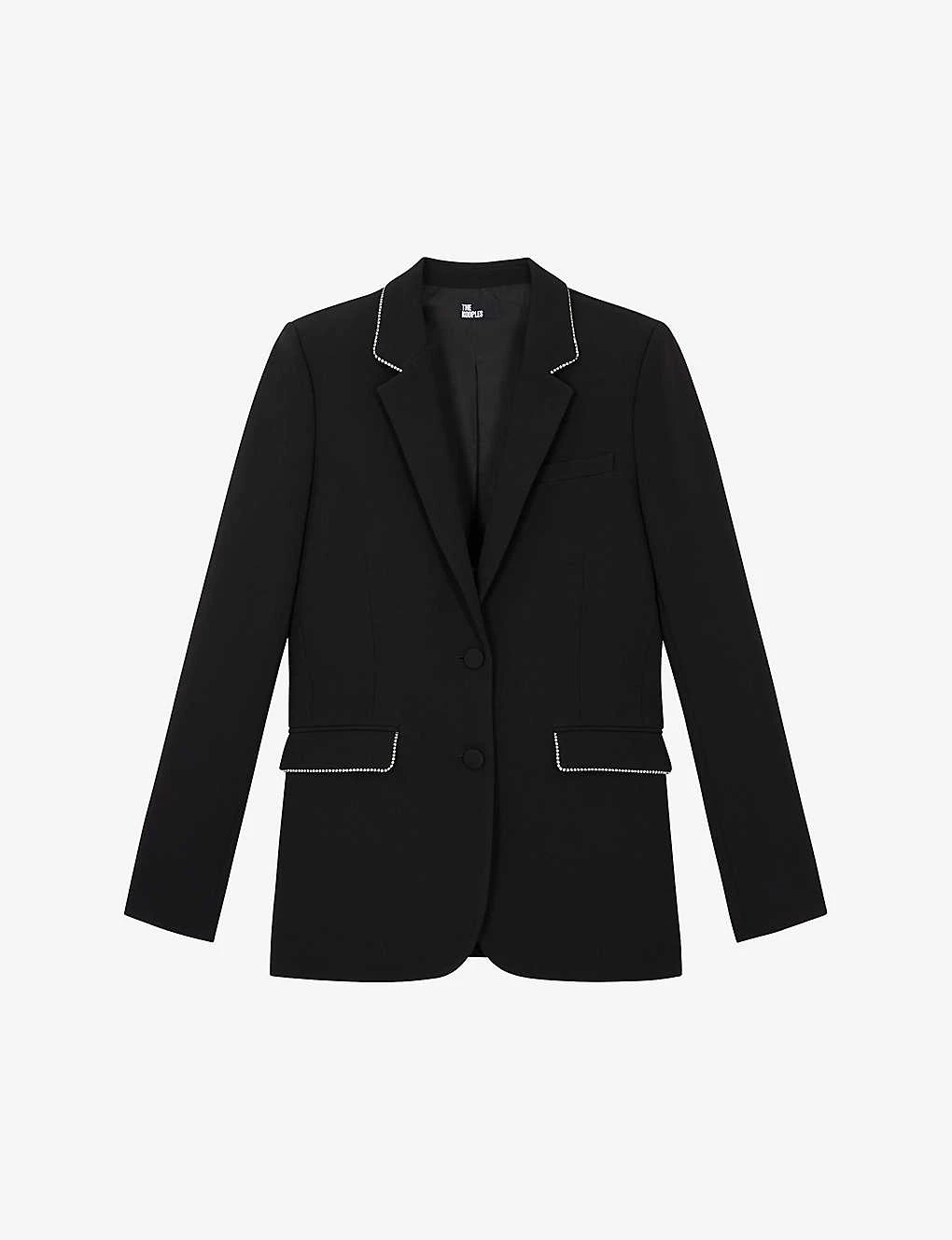 THE KOOPLES Rhinestone-embellished Crepe Blazer