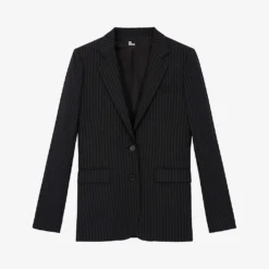 THE KOOPLES Stripe-pattern Notched-collar Stretch-wool Jacket