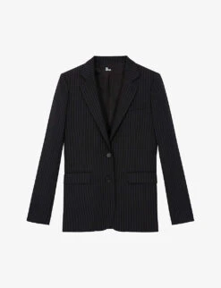 THE KOOPLES Stripe-pattern Notched-collar Stretch-wool Jacket