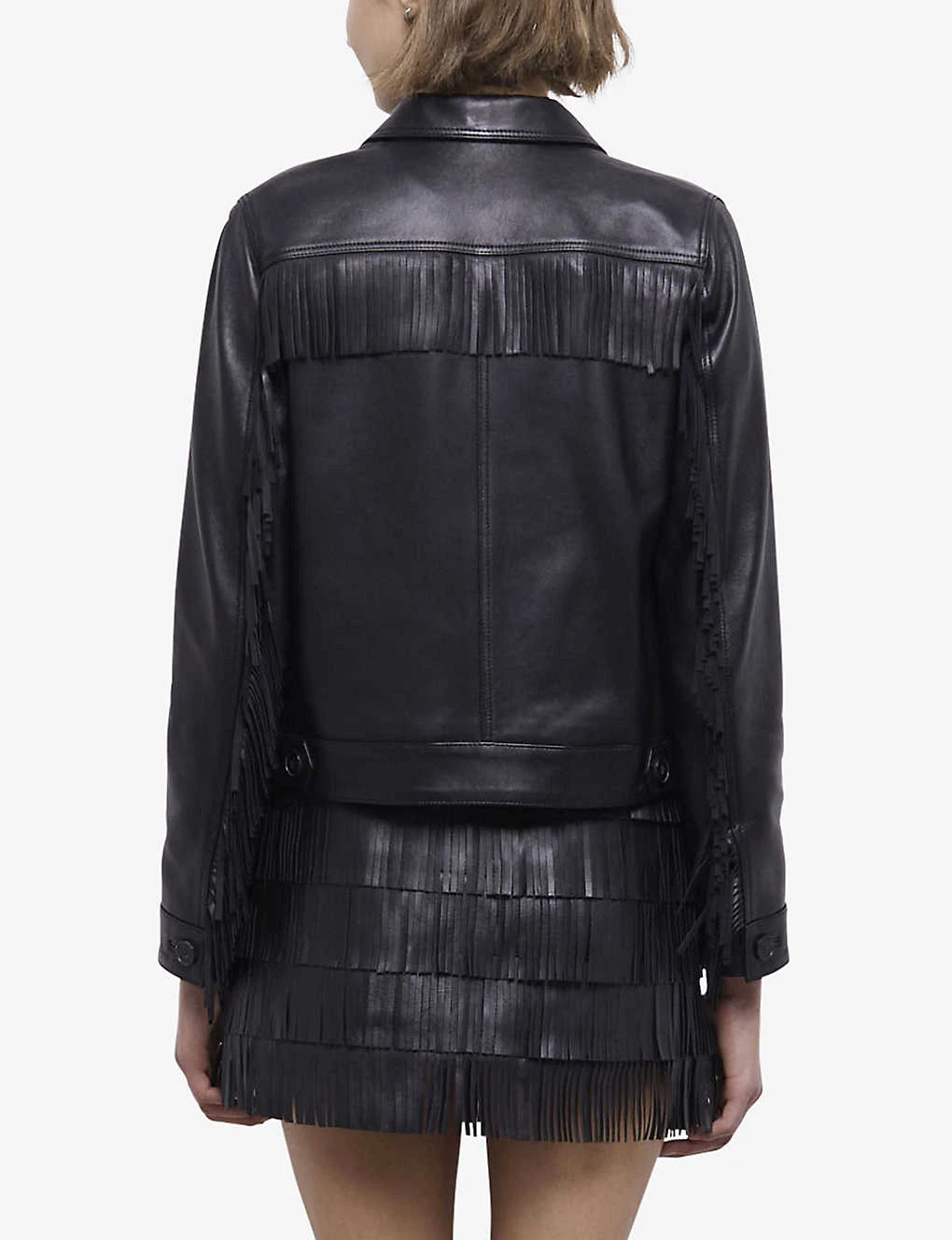 THE KOOPLES Fringe-trim Leather Jacket - Image 4