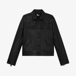 THE KOOPLES Fringe-trim Leather Jacket