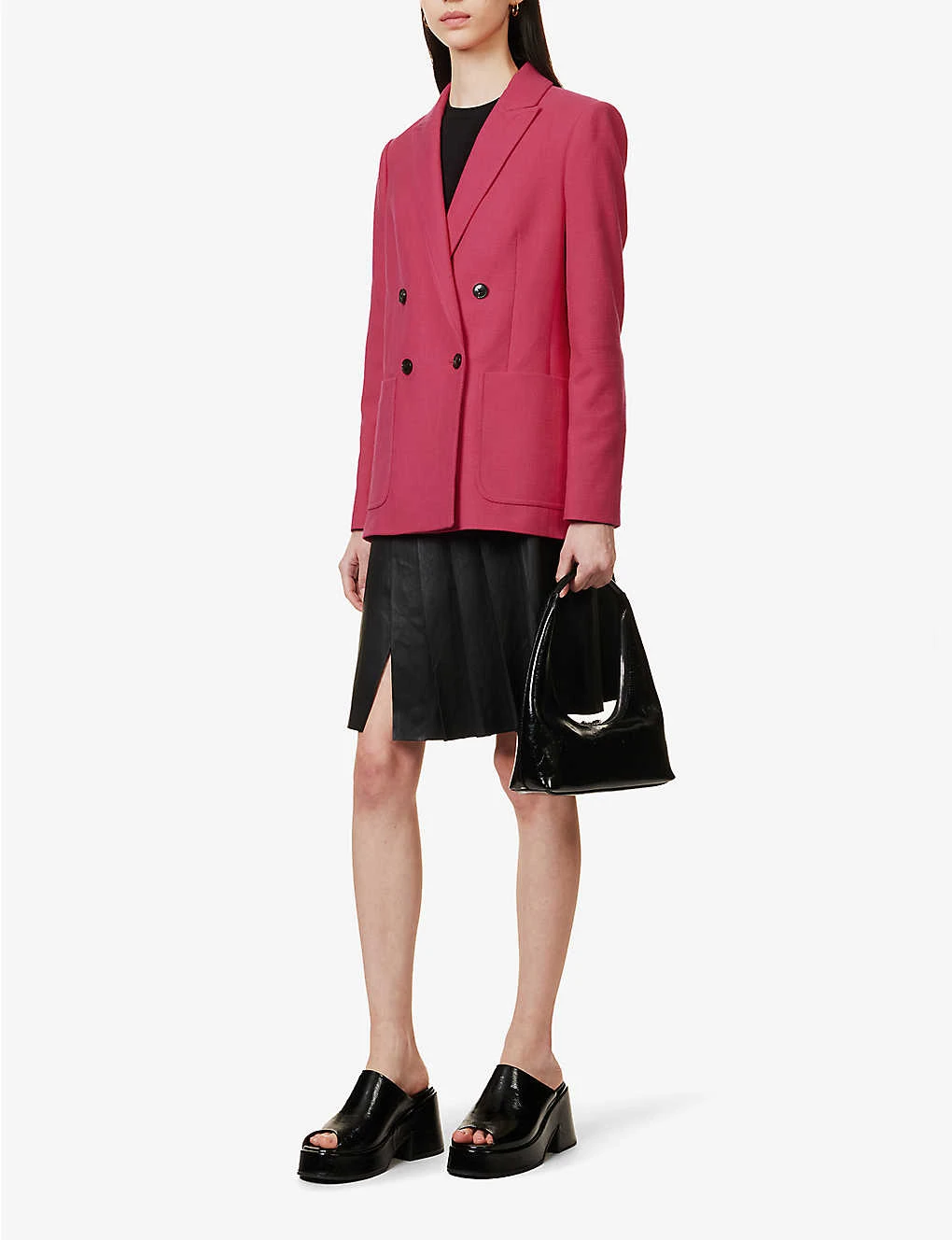 ME AND EM Boyfriend Peak-lapel Tweed Blazer - Image 2