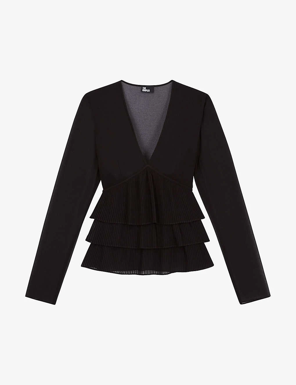 THE KOOPLES Semi-sheer V-neck Regular-fit Woven Blouse