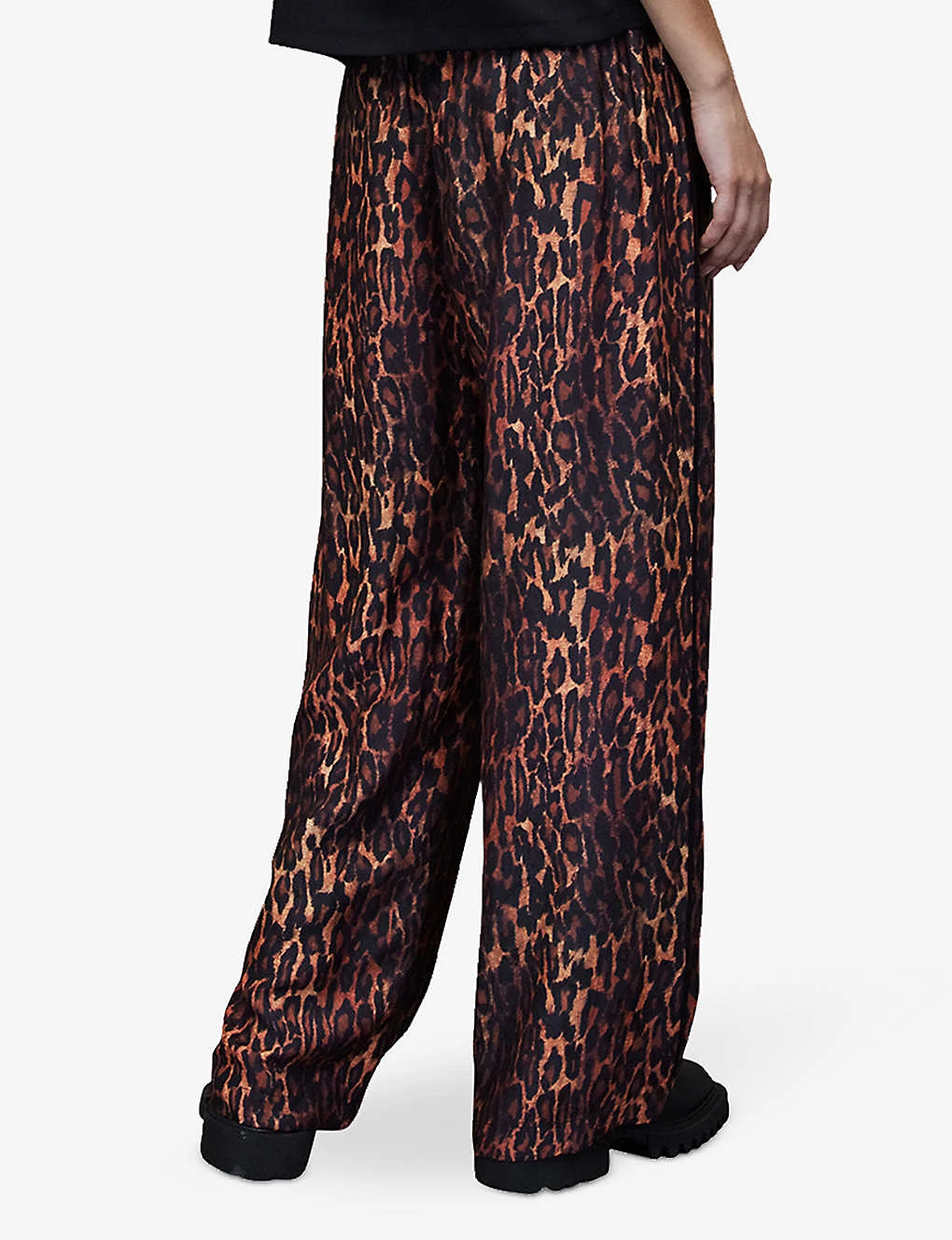 AllSaints Tyler Leopard-print Wide-leg Mid-rise Woven Trousers - Image 4