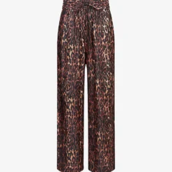 AllSaints Tyler Leopard-print Wide-leg Mid-rise Woven Trousers