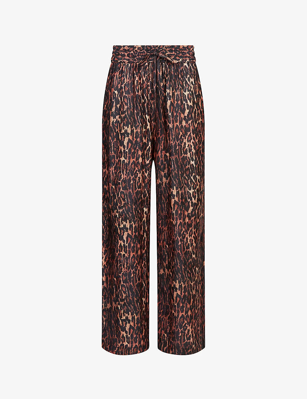 AllSaints Tyler Leopard-print Wide-leg Mid-rise Woven Trousers