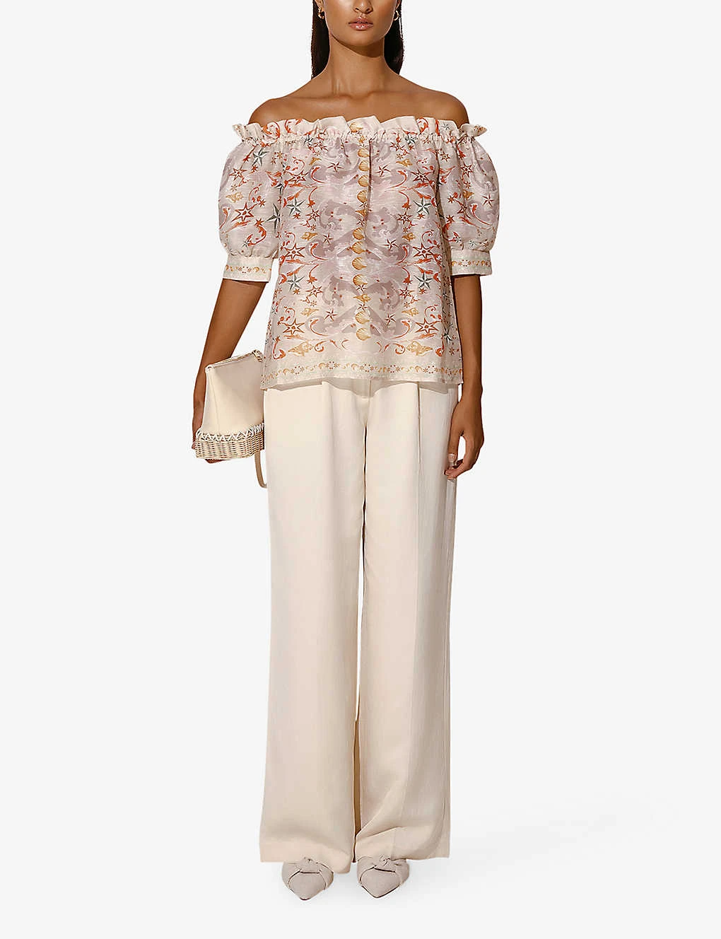 By Malina Marthe Ruffle-trim Linen-blend Top - Image 2
