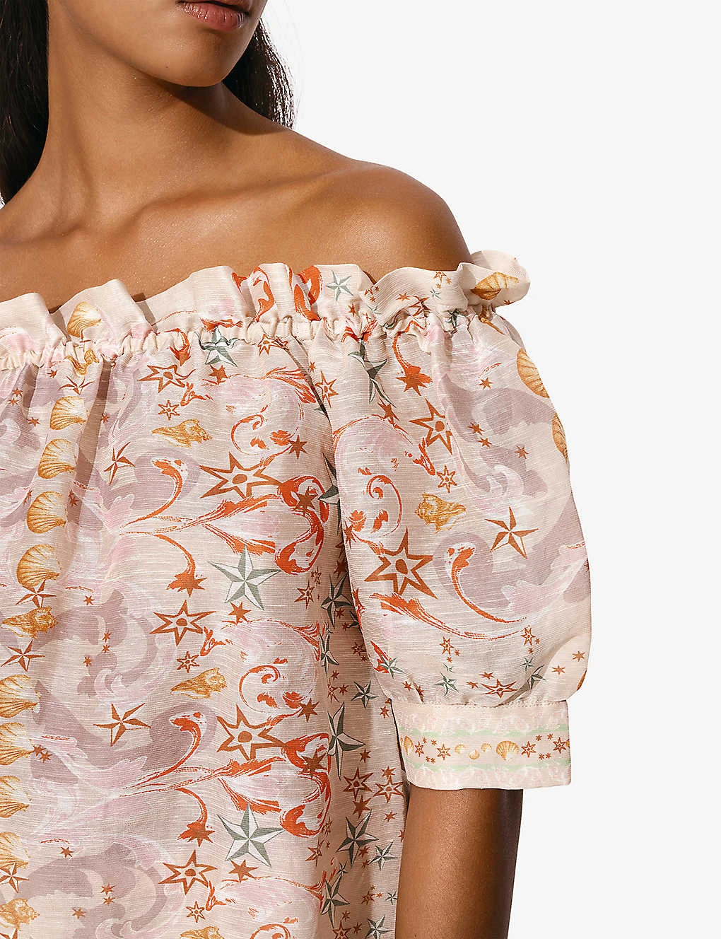 By Malina Marthe Ruffle-trim Linen-blend Top - Image 4