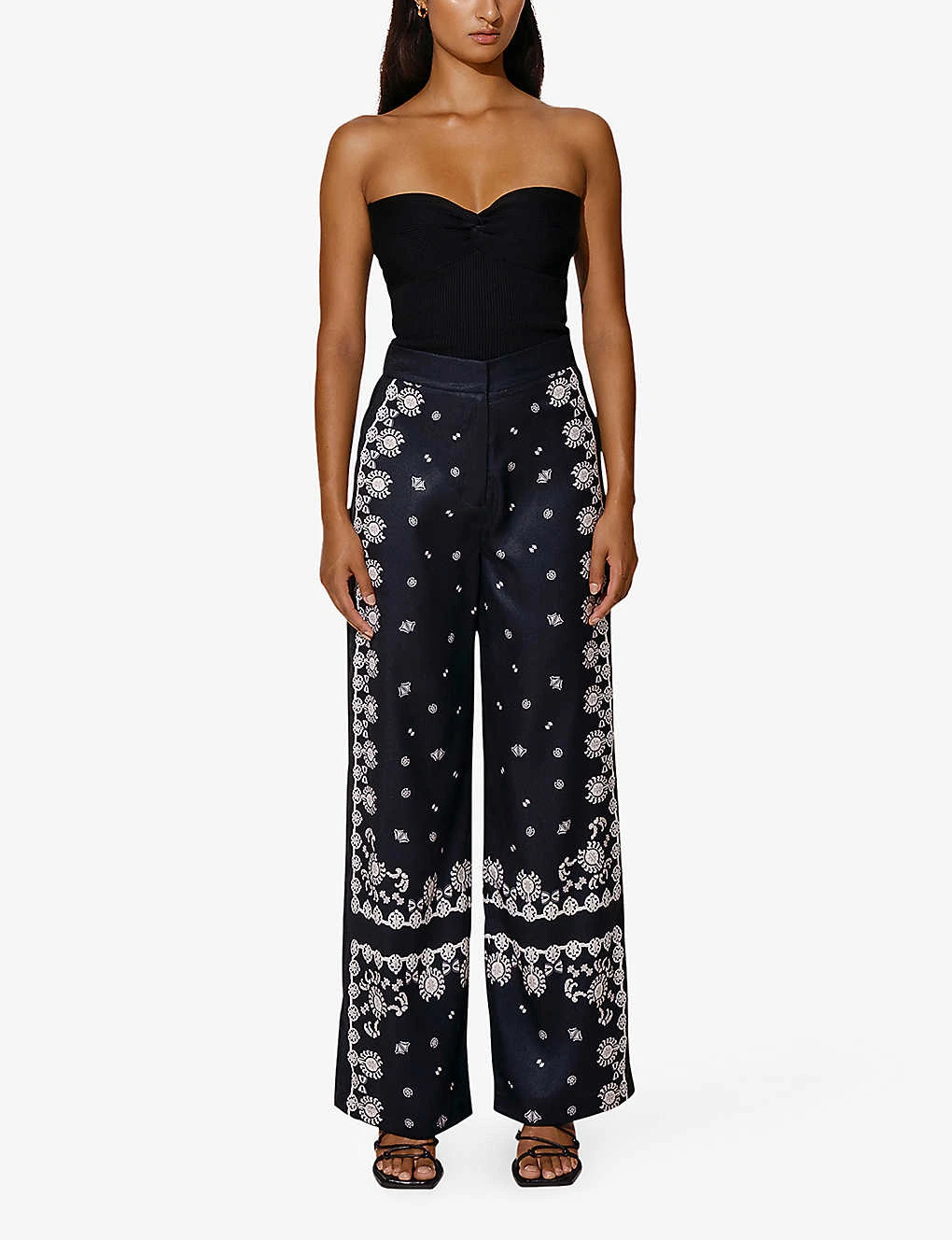 By Malina Pia Abstract-print Wide-leg High-rise Recycled-polyester Trousers - Image 2