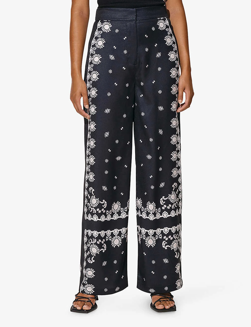 By Malina Pia Abstract-print Wide-leg High-rise Recycled-polyester Trousers - Image 3