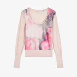 Ted Baker Graphic-print Round-neck Knitted Jumper