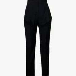 Alexander McQueen Sliced Tapered-leg Mid-rise Wool Trousers