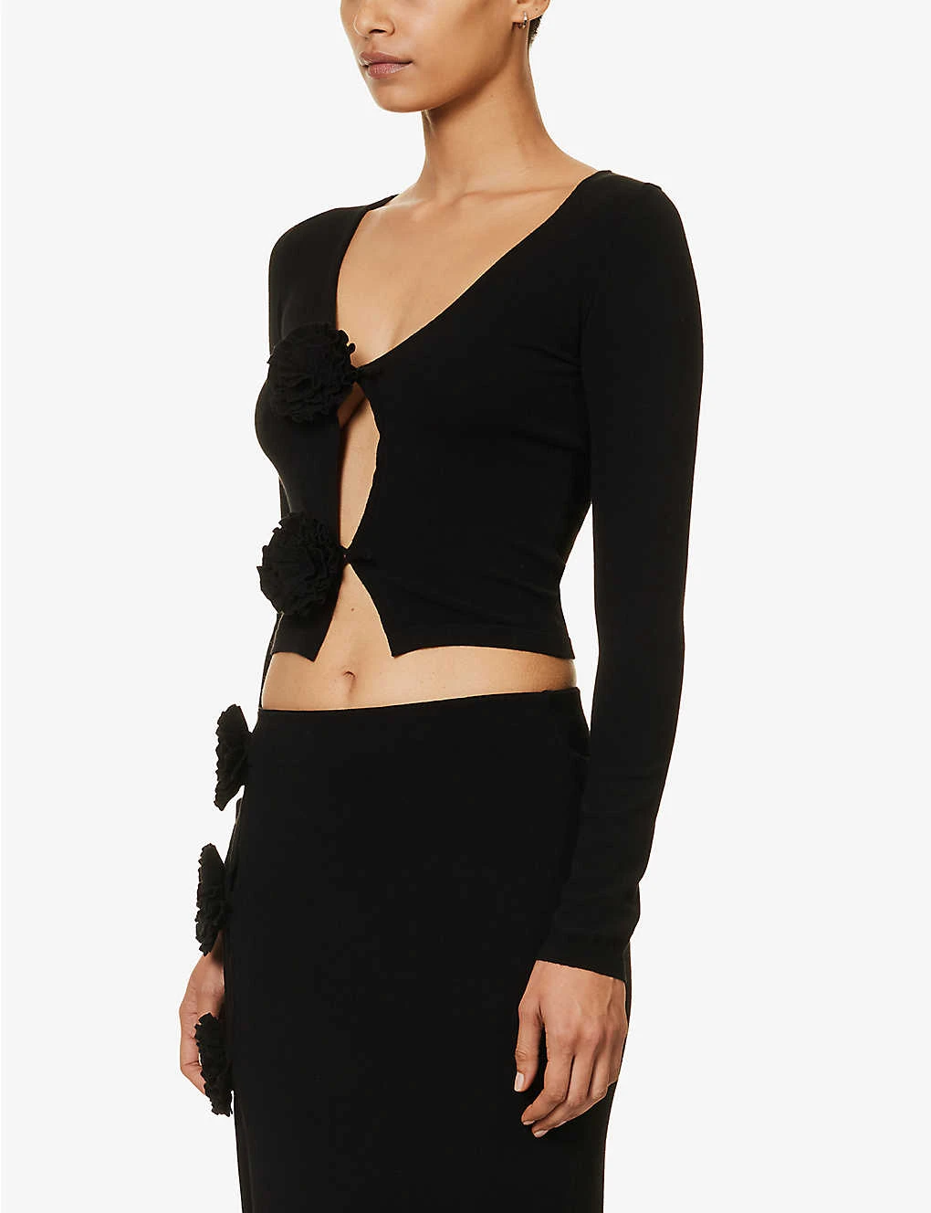 Jean Paul Gaultier Flower Floral-appliquƩ Knitted Top - Image 3