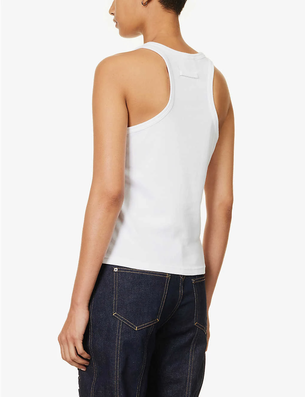 Jean Paul Gaultier Flower Lace-up Cotton-jersey Top - Image 4