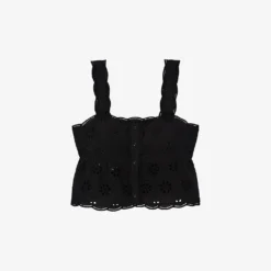 THE KOOPLES Broderie Anglaise Embroidered Cotton Top