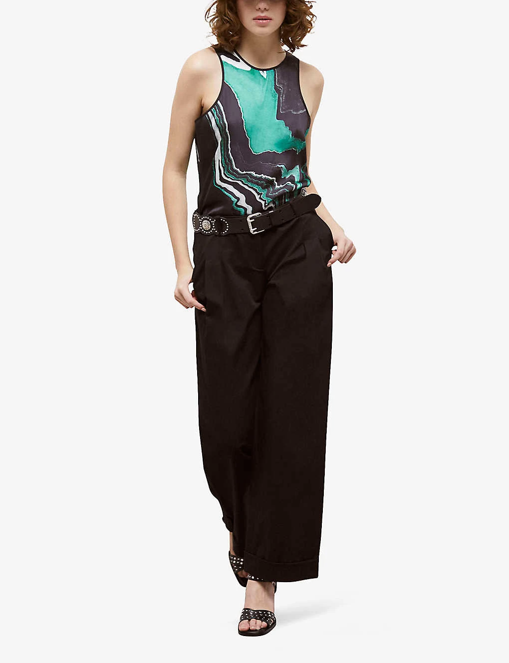THE KOOPLES Marble-print Sleeveless Woven Top - Image 2