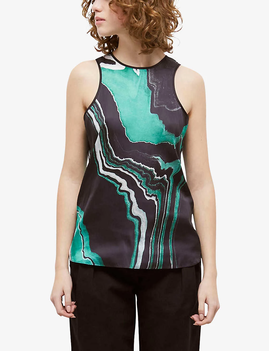 THE KOOPLES Marble-print Sleeveless Woven Top - Image 3