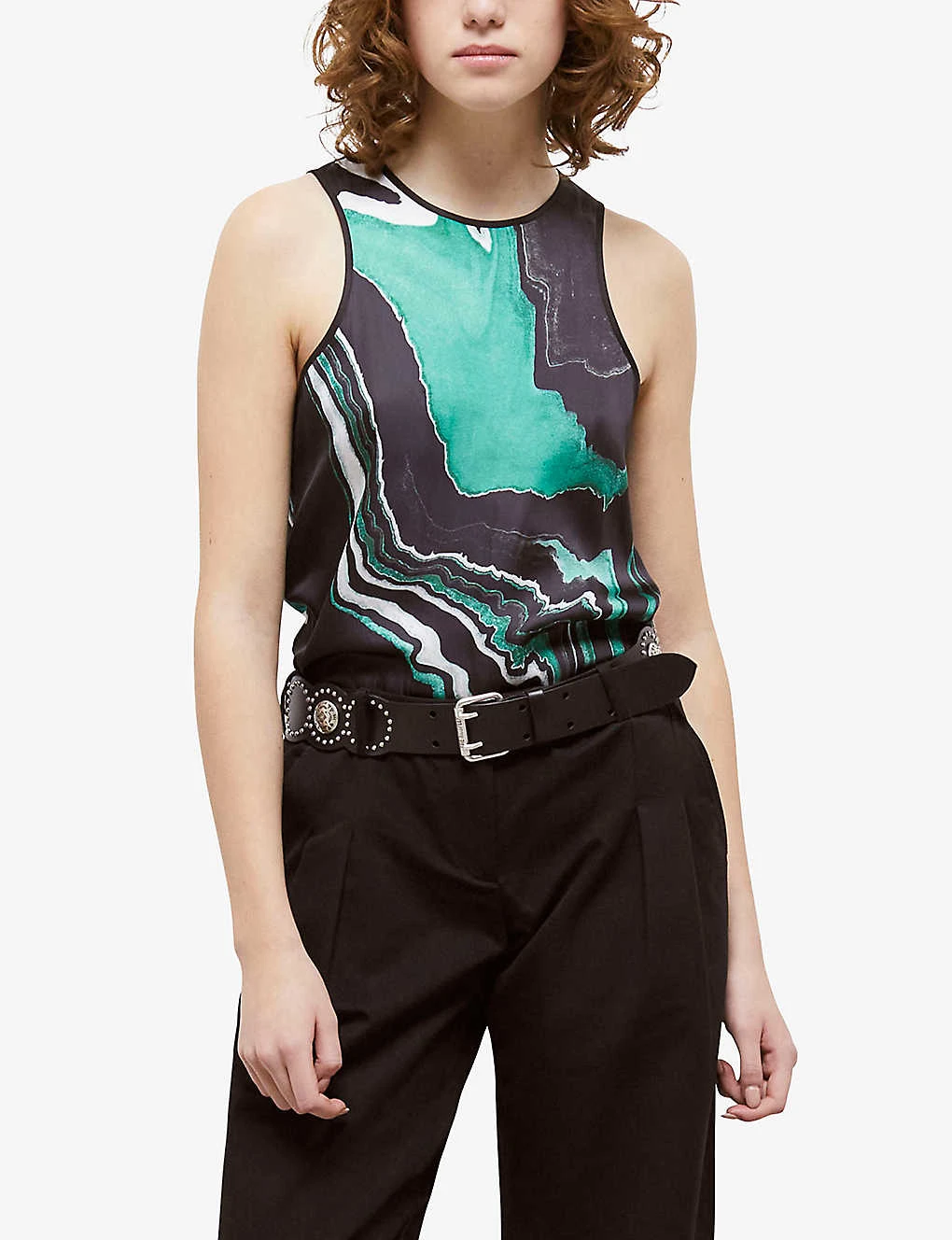 THE KOOPLES Marble-print Sleeveless Woven Top - Image 5