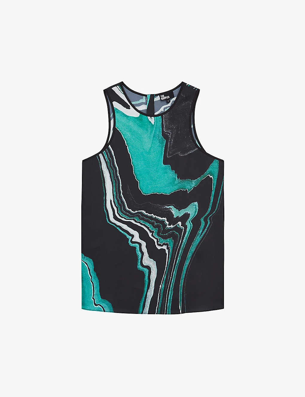 THE KOOPLES Marble-print Sleeveless Woven Top