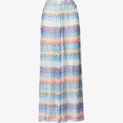 Missoni Zigzag Wide-leg High-rise Split-hem Woven Trousers
