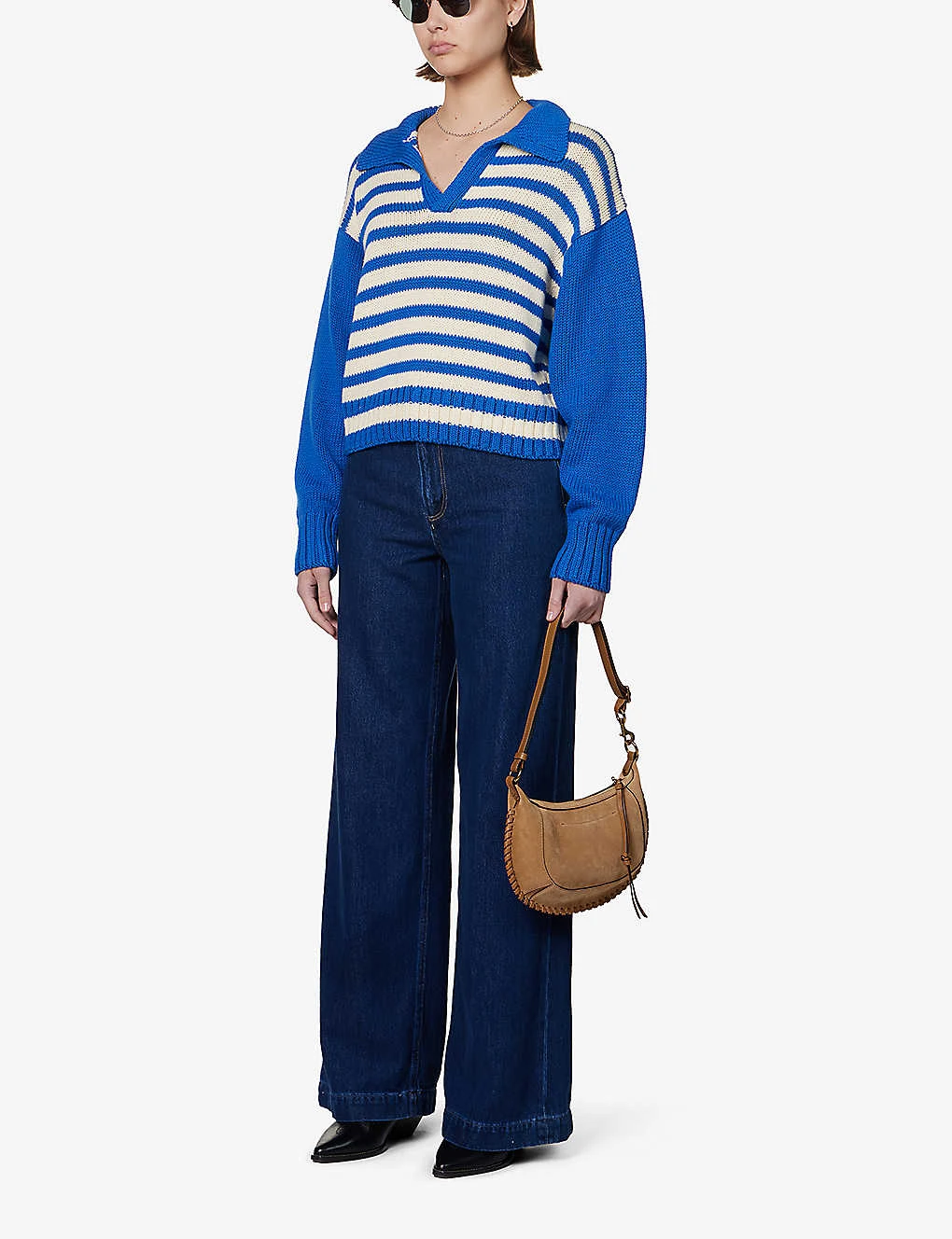 Paige Harper Contrast-stitch Wide-leg High-rise Jeans - Image 2