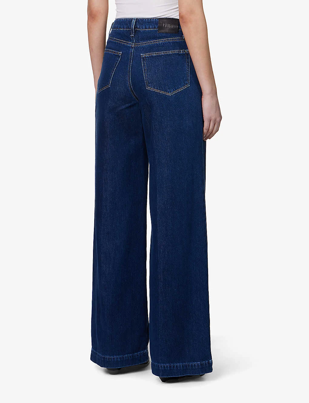 Paige Harper Contrast-stitch Wide-leg High-rise Jeans - Image 4