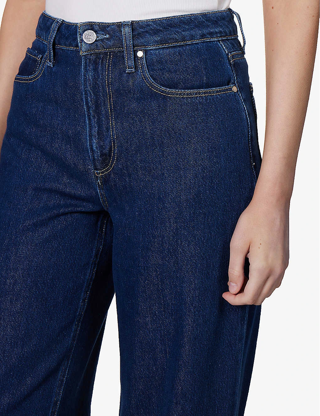 Paige Harper Contrast-stitch Wide-leg High-rise Jeans - Image 6