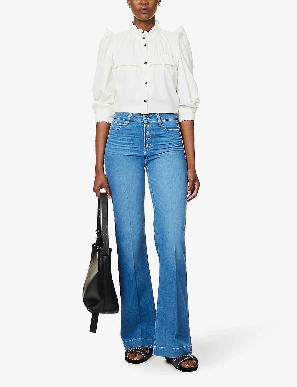 Paige Leenah Flared-leg High-rise Stretch-denim Jeans - Image 2