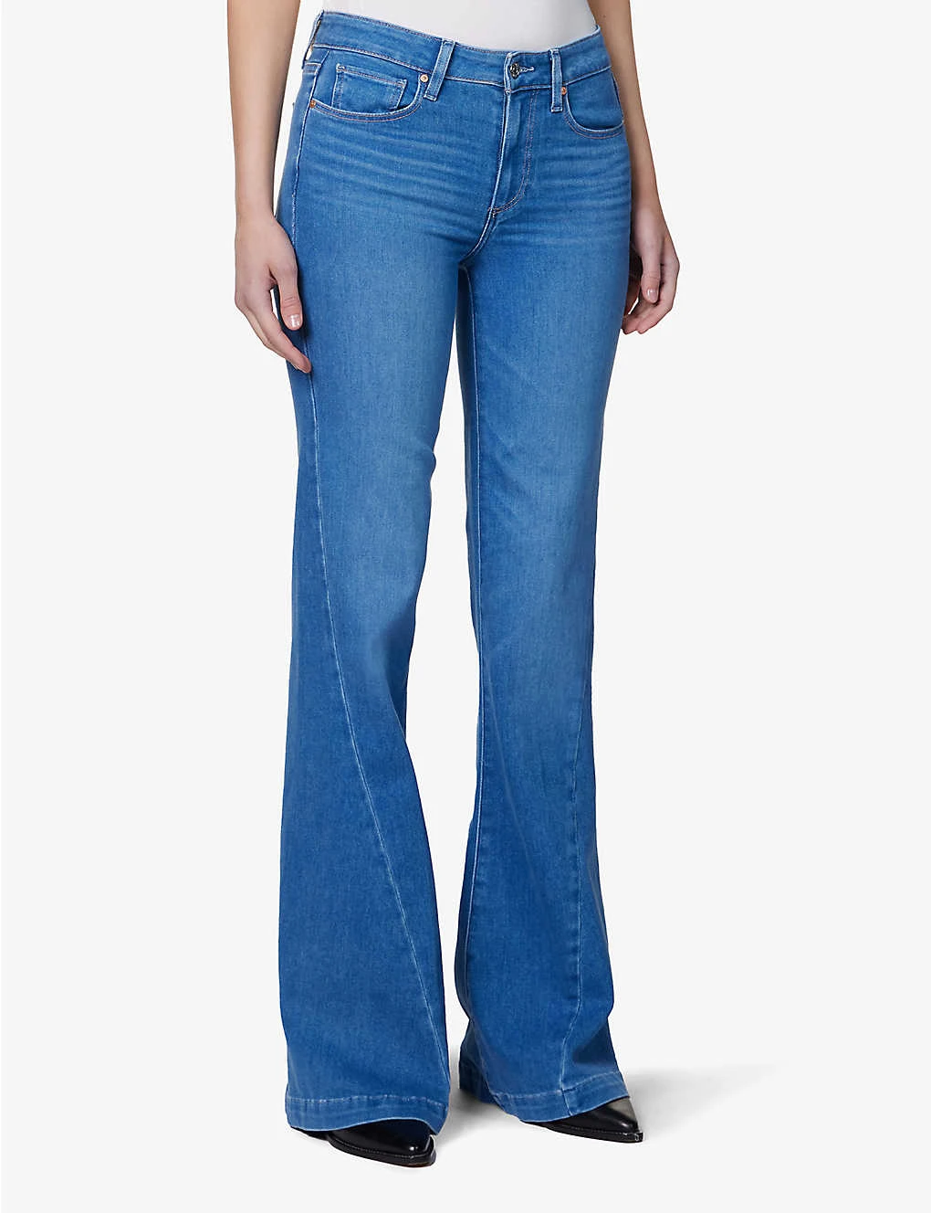 Paige Genevieve Brand-patch High-rise Mid-rise Stretch-denim Jeans - Image 3