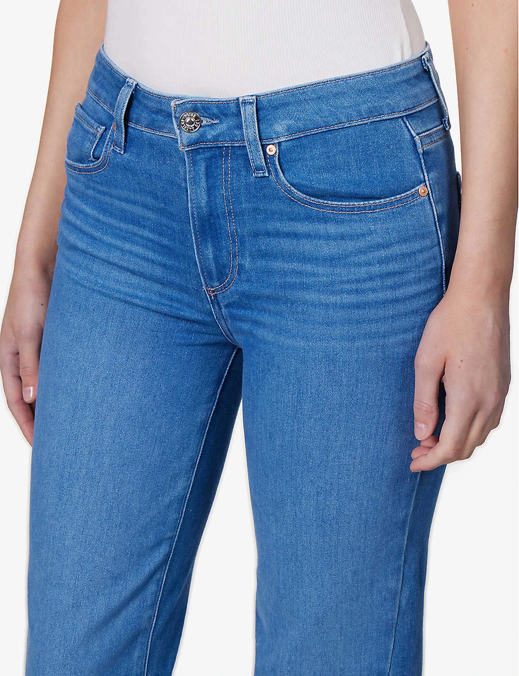 Paige Genevieve Brand-patch High-rise Mid-rise Stretch-denim Jeans - Image 5