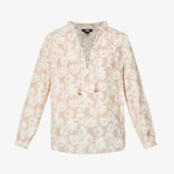 Paige Sharene Floral-print Rayon And Linen-blend Top
