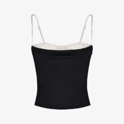 Eli Lace-trim Underwired Satin Top