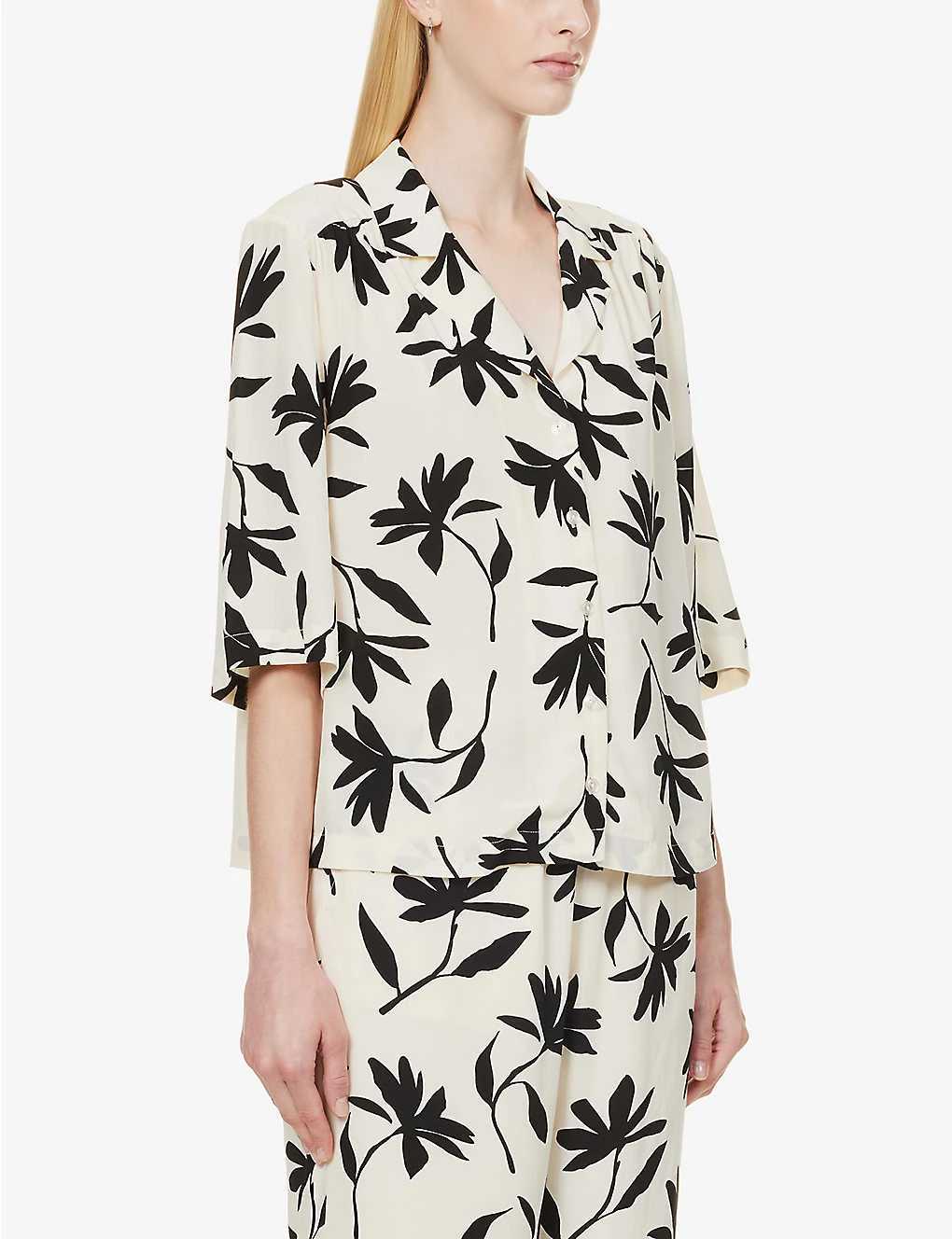 ANINE BING Row Floral-print Woven Shirt - Image 3