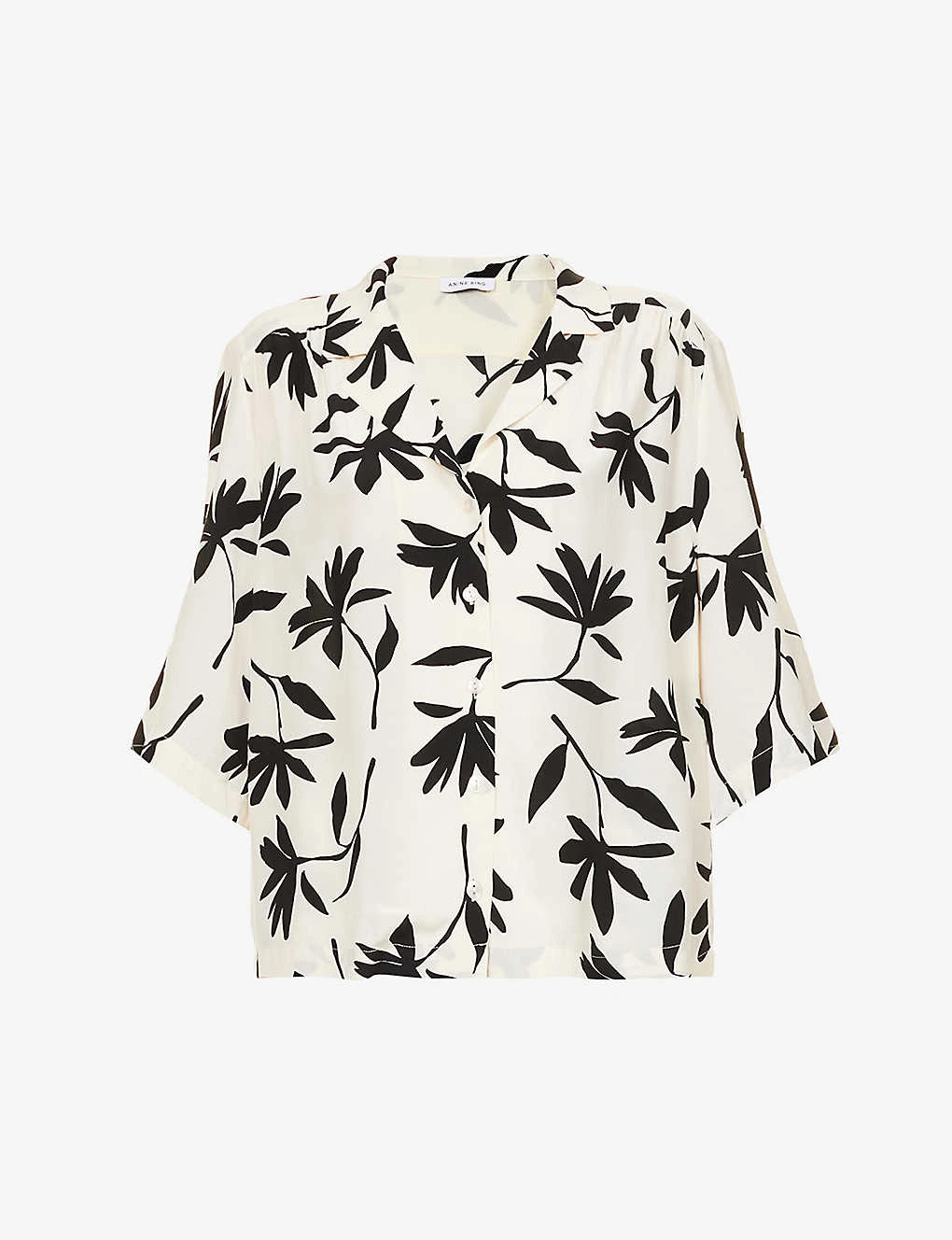 ANINE BING Row Floral-print Woven Shirt