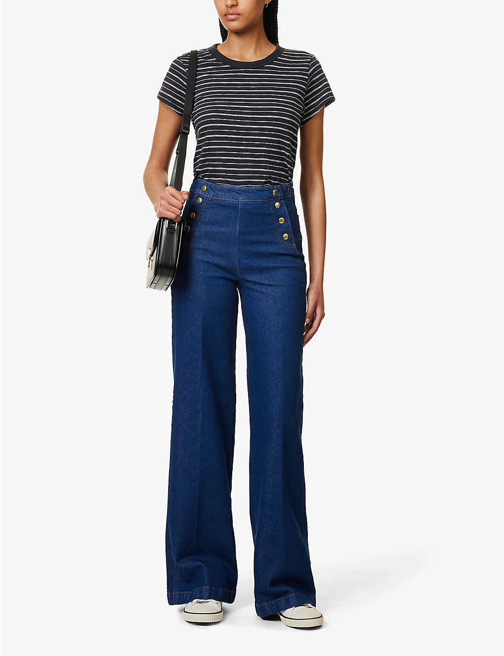 FRAME Sailor Snap Wide-leg Mid-rise Recycled-denim Jeans - Image 2